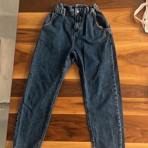 ZARA Jeans Paperbag Baggy High Rise Waist Size 2
